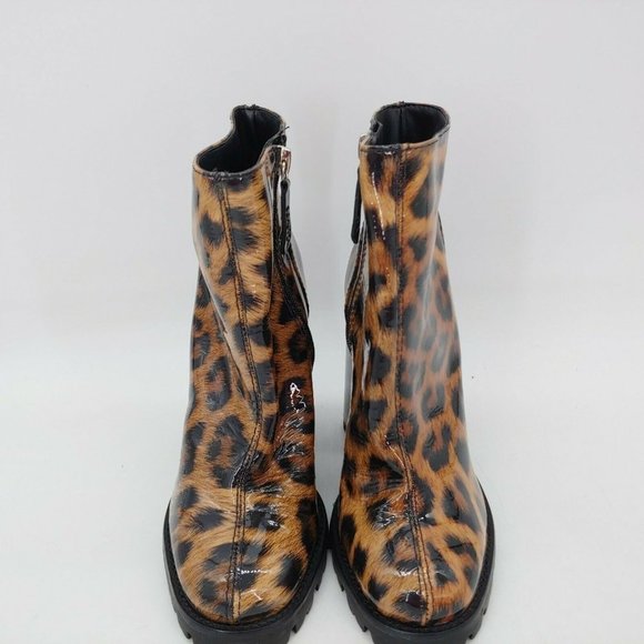 Schutz‎ Synthetic Leopard High Heel Ankle Boot 7 - Picture 4 of 10